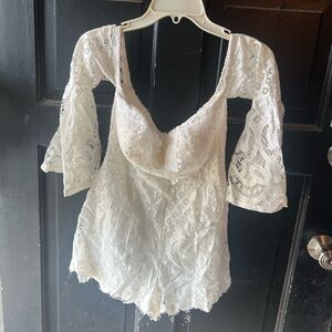 Charlotte Russe White Lace Romper